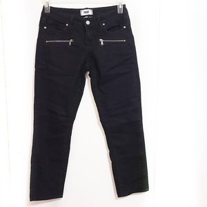 PAIGE Indio Black Faux Zipper Jeans